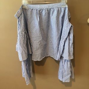 Off the shoulder ruffle blouse!